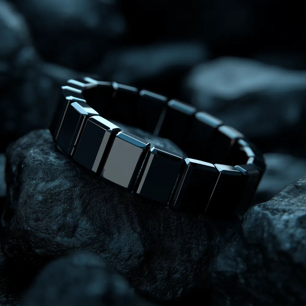 Bracelet Hématite Hemios Équilibrant, Énergisant, Élégant en Pierre Naturelle Ajustable
